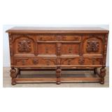 Angelus Furniture carved oak sideboard