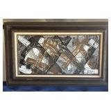 M Chavez signed modern abstract painting