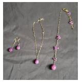 Group of 14k gold and amethyst jewelry