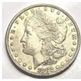 1882 no mint mark Morgan silver dollar coin.