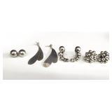 4 pairs of sterling silver earrings