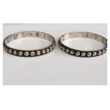 Pair of sterling silver bracelets