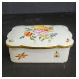 Vintage porcelain trinket box with fruit and