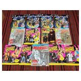 Vintage action figures: Silver Surfer, James Bond