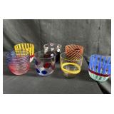 Lot of seven signed Carlos Moretti glasses