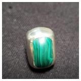 Vintage sterling silver malachite stud earrings