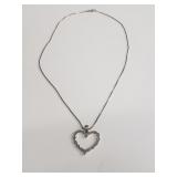 Sterling silver and melee size diamonds heart