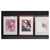 Group of mixed media abstract art