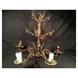 Antique colonial brass chandelier