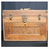 Vintage machinists oak tool box