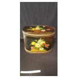 Antique hand painted oval box