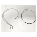 Silver and sterling wire necklaces