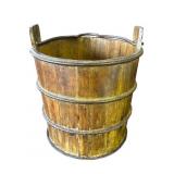 Antique wood water bucket