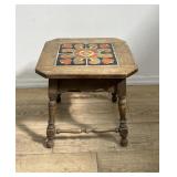 Antique tile top side table
