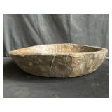 Hand carved wood center bowl