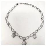 Silver and clear stones necklace