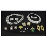 Group of costume jewelry with rhinestones