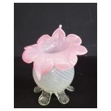 Art glass flower form vase