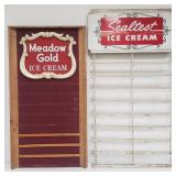 Pair of vintage ice cream menu board signs
