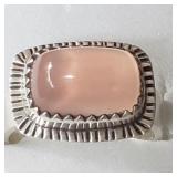 Sterling silver and rose quartz ring