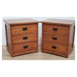 Pair of mission-style oak nightstands