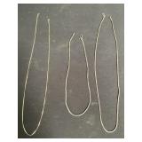 Group of sterling silver necklaces