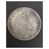 1871-S Seated Liberty Half Dollar Coin.