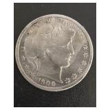 1900 Barber Half Dollar Coin.