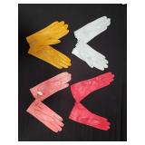 Group of 15 leather gloves and handkerchiefs