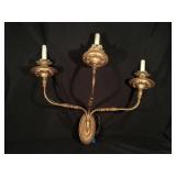 Antique French gilt brass candelabra sconce