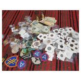 Antique & vintage coins, patches, currency,
