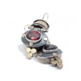 Sterling silver & red garnet gemstone chandelier