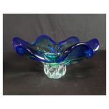 Murano style hand blown glass bowl