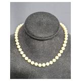 Pearl necklace with silver clasp