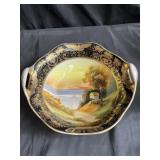 Hand painted Nippon twin handled fruit bowl