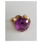 14k gold and amethyst ring