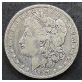 1887-O Morgan Silver Dollar Coin.
