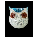 Vintage hand blown glass owl vase