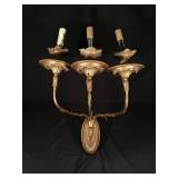 Antique French gilt brass candelabra sconce