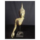 Brass Buddha head and partial torso