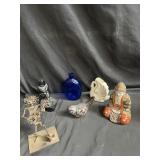 Box of miscellaneous items including figurines