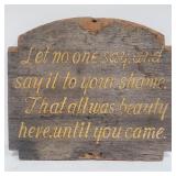 Antique hand-painted wood decorative sign