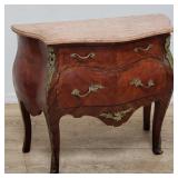 French mahogany commode with marble top & brass