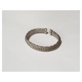 Sterling silver braided cuff bracelet