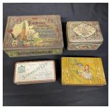 Group of vintage tin containers