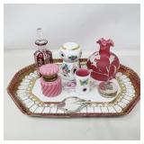 Porcelain hand-painted nippon tray with 7