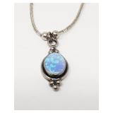 Sterling silver opal pendant  /w sterling silver