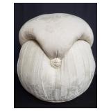 Tufted upholstery floral footstool