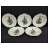 Group of Spode Christmas tree plates