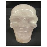 Rose quartz skull specimen